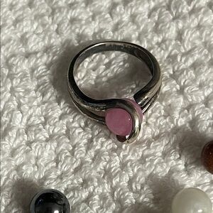 Elegant Sterling Silver Interchangable  Ball Stone Ring